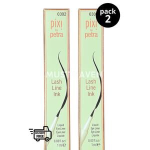 Pack 2 - Pixi Lash Line Ink, Black Silk, 0.03 Fl Oz